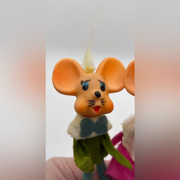 ❄️Vintage Mice Christmas Ornaments Lot of 3 Knee Hugger Decorations - Picture 3 of 9
